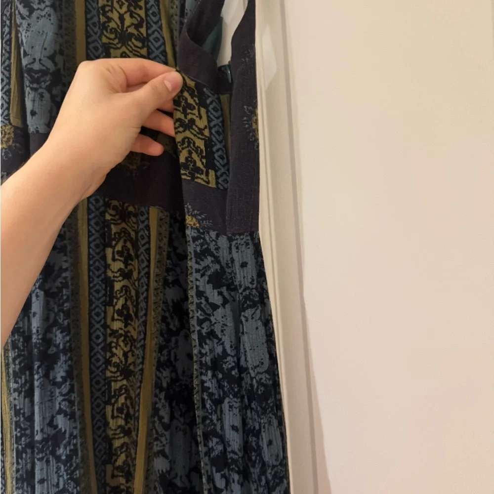Free People Blue Maxi Sundress with Halter Neckline and Sleeveless Design - Picture 5 of 8